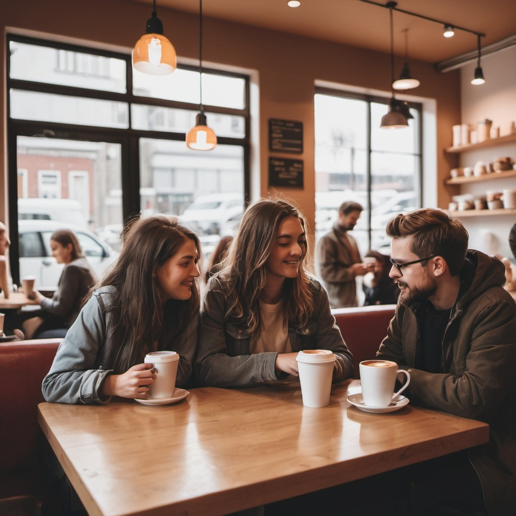 People in a simple coffee shop