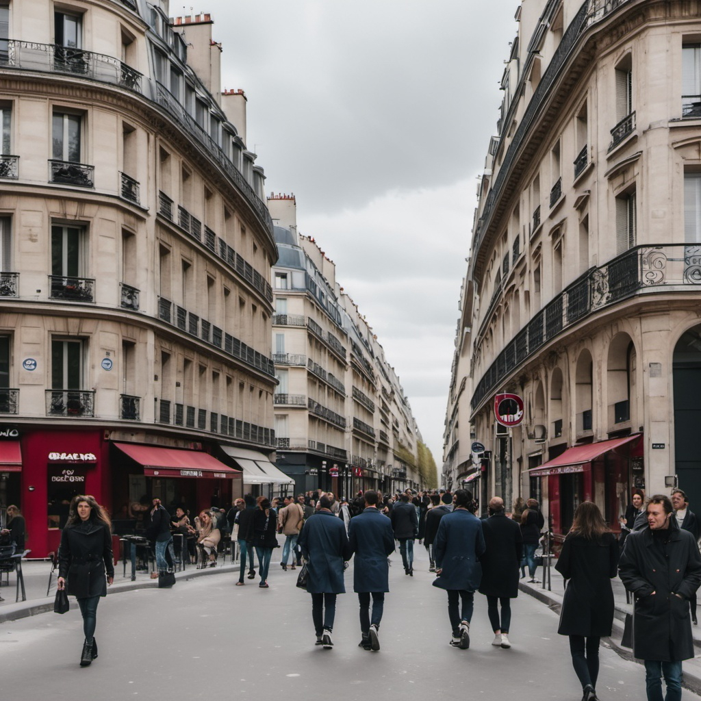 People walking in a Parisian Street